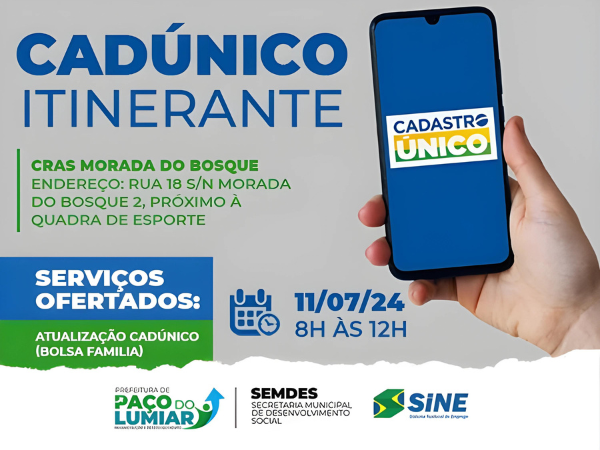 SEMDES RETOMARÁ ATENDIMENTO ITINERANTE DO CADÚNICO NAS COMUNIDADES