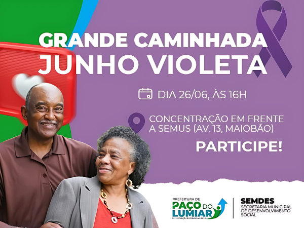 CAMINHADA ORGANIZADA PELA SEMDES CHAMARÁ ATENÇÃO PARA O JUNHO VIOLETA